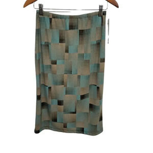 Vintage NWT 1990s Y2K LaBelle Geometric Pencil Midi Skirt Medium